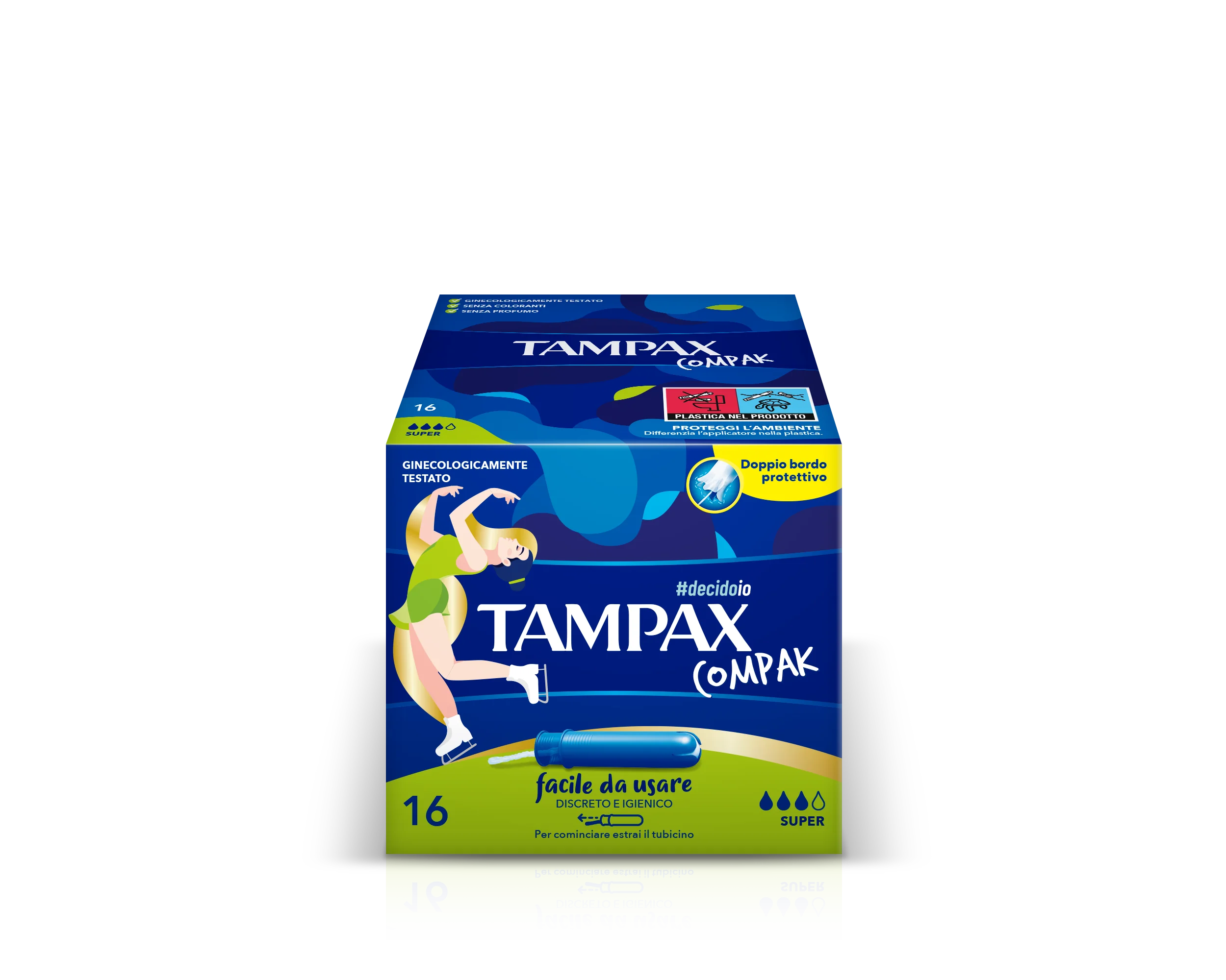 Tampax Compak Super Assorbenti Flusso Medio Forte 16 Pezzi Assorbenti Interni