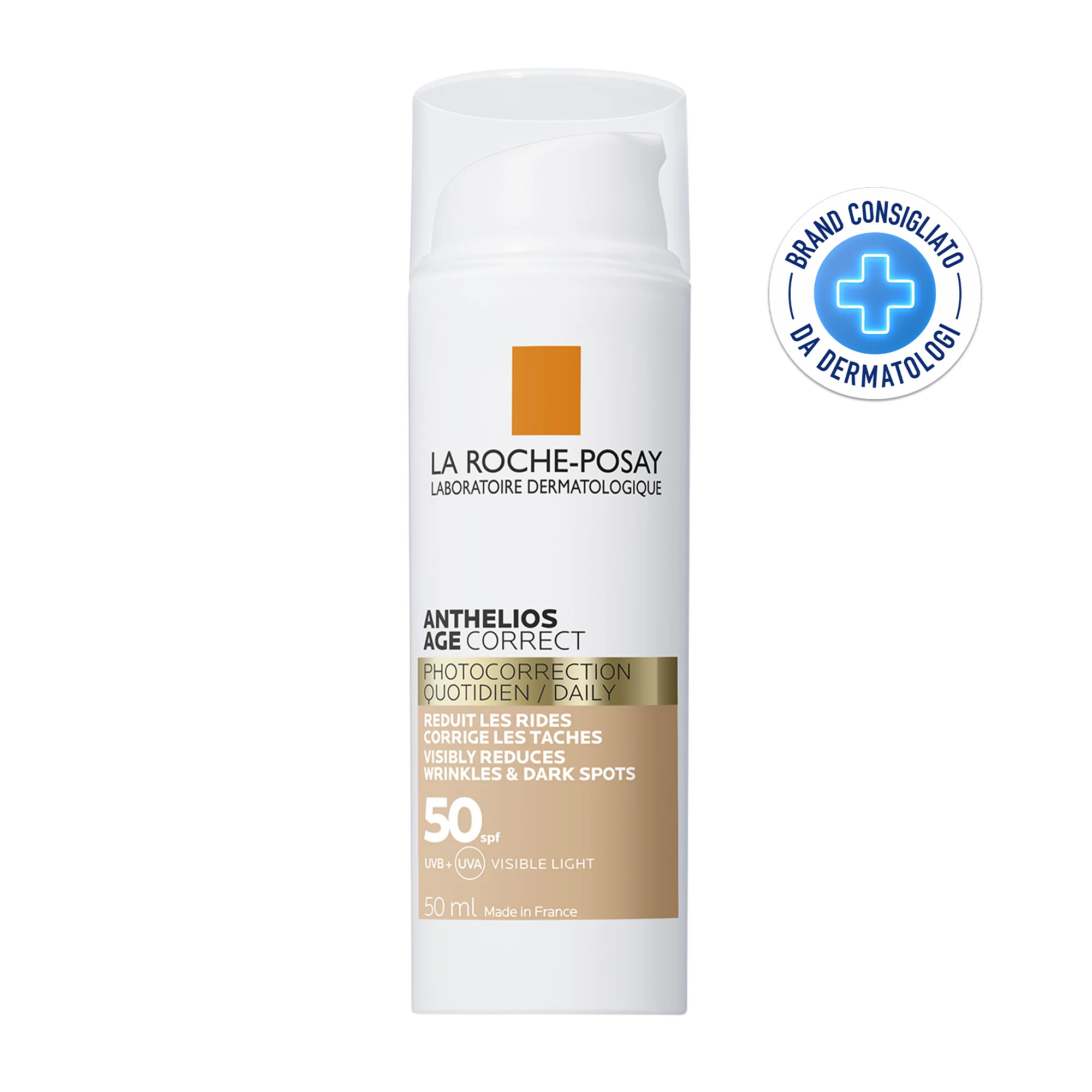 La Roche Posay Anthelios Age Correct Tinted SPF50, 50 Ml Trattamento foto correttivo