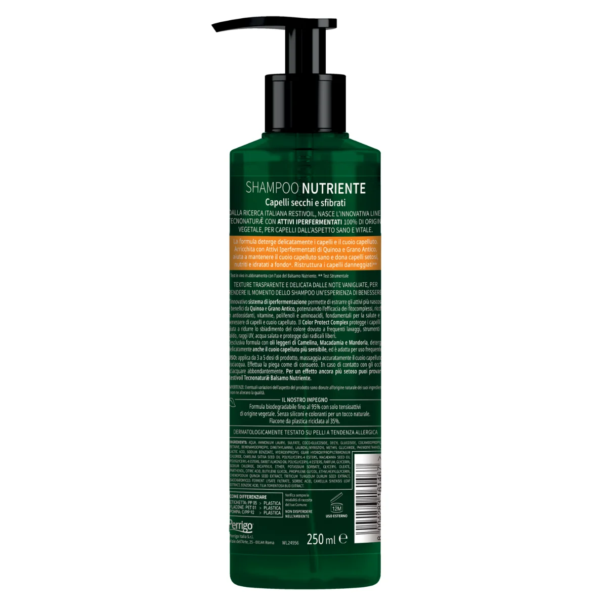 Restivoil Tecnonaturae Secchi Shampoo 250 ml Per capelli secchi e sfibrati