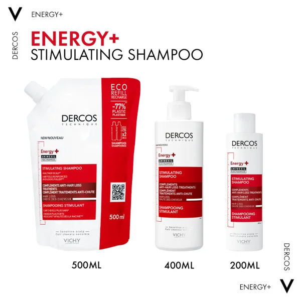 Vichy Dercos Shampoo Energy+ 400 Ml Trattamento Rivitalizzante per capelli più forti