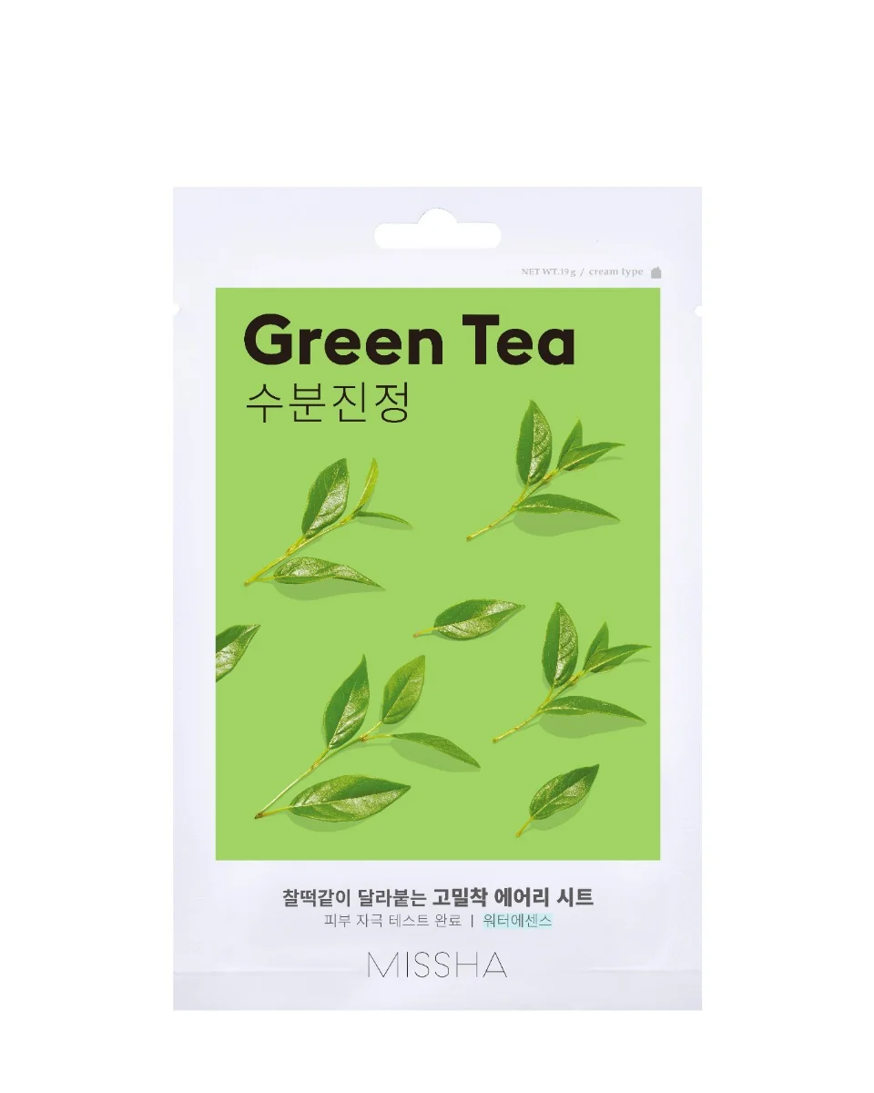 Missha Airy Fit Sheet Mask (Green Tea) 19 g Maschera in Tessuto
