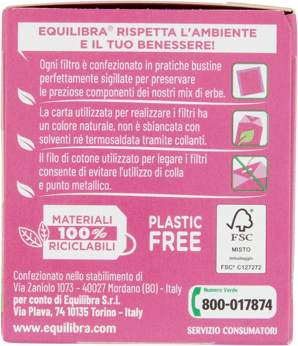 Equilibra Tisana Snella e in Linea 15 Filtri Tè Verde Betulla Vite Rossa