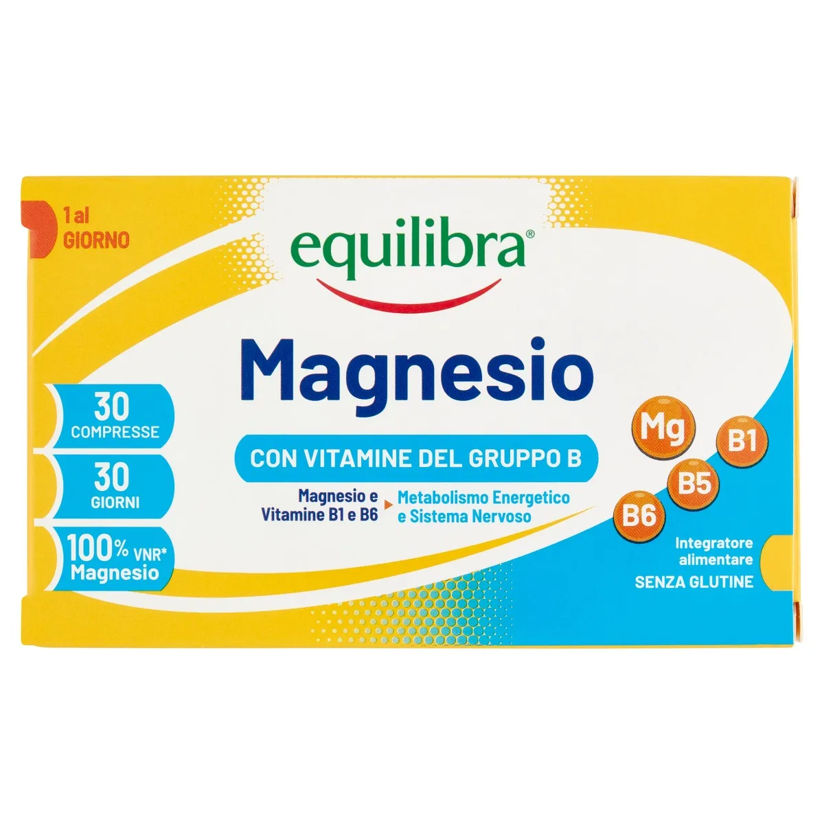 Equilibra Magnesio Con Vitamine Gruppo B 30 Compresse Integratore contro Stanchezza e Affaticamento