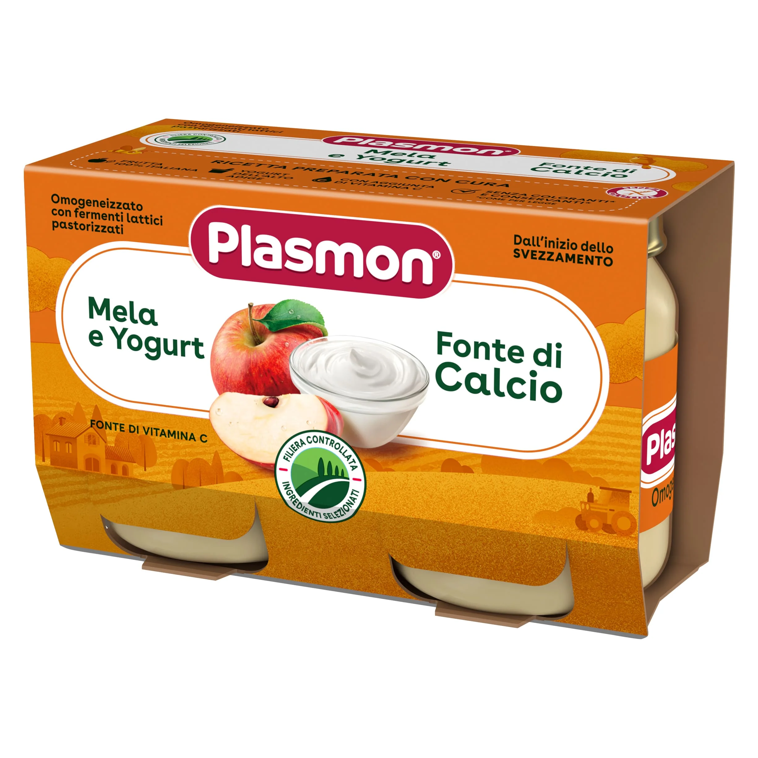 Plasmon Omogeneizzato Yogurt/Mela 120 gx2 Pezzi Alimento per l'infanzia