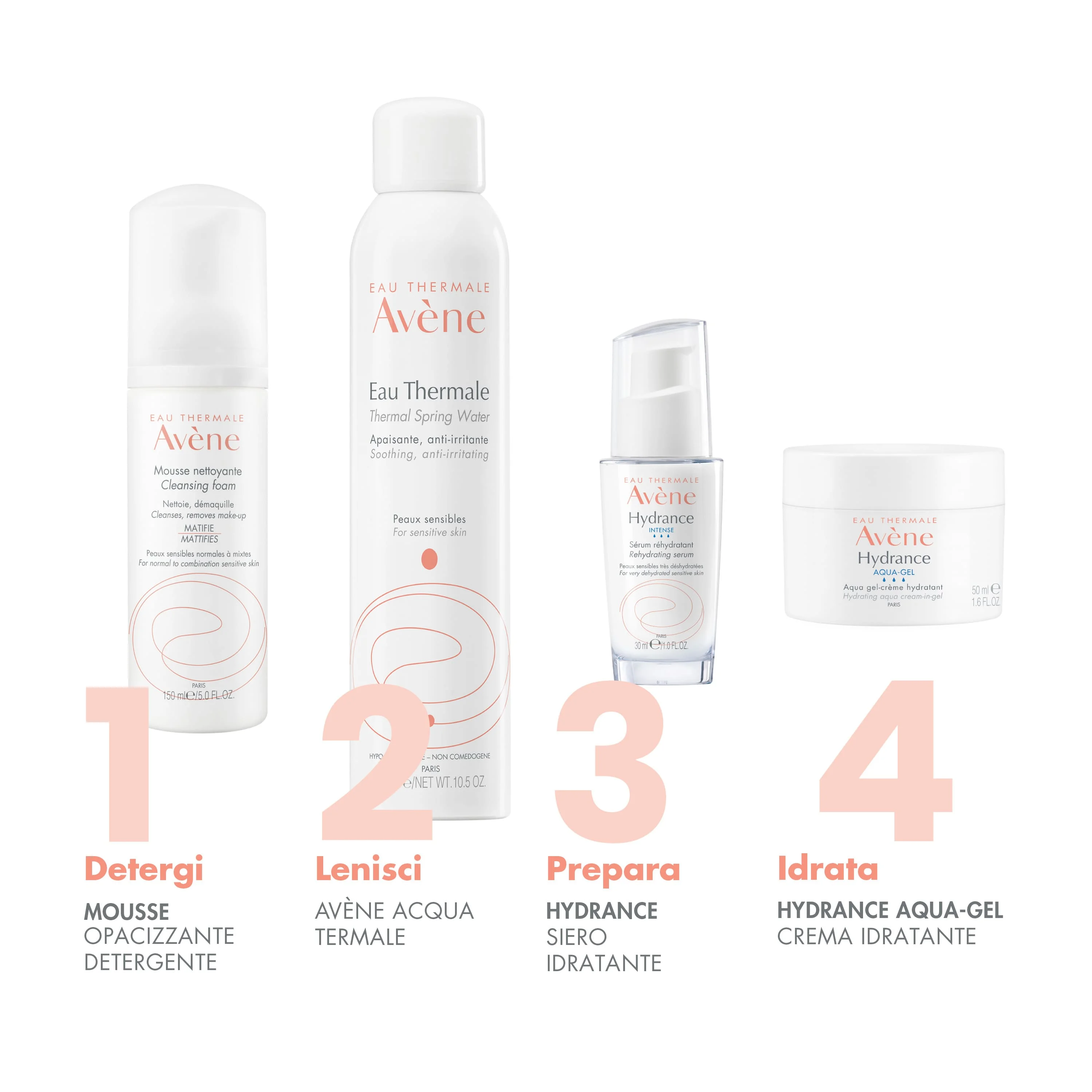 Eau Thermale Avène Hydrance Acqua-Gel Crema Idratante 50 ml Idratazione Pelle Secca