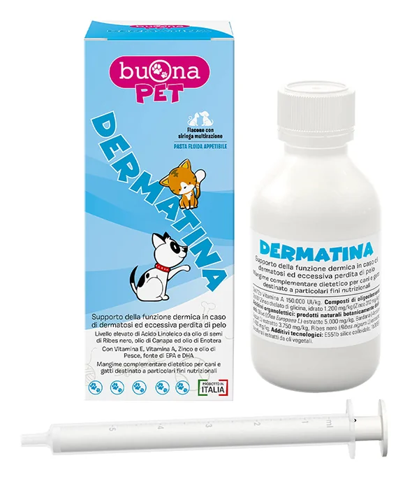 Buona Pet Dermatina Flacone 90 G Mangime Complementare per Cani e Gatti
