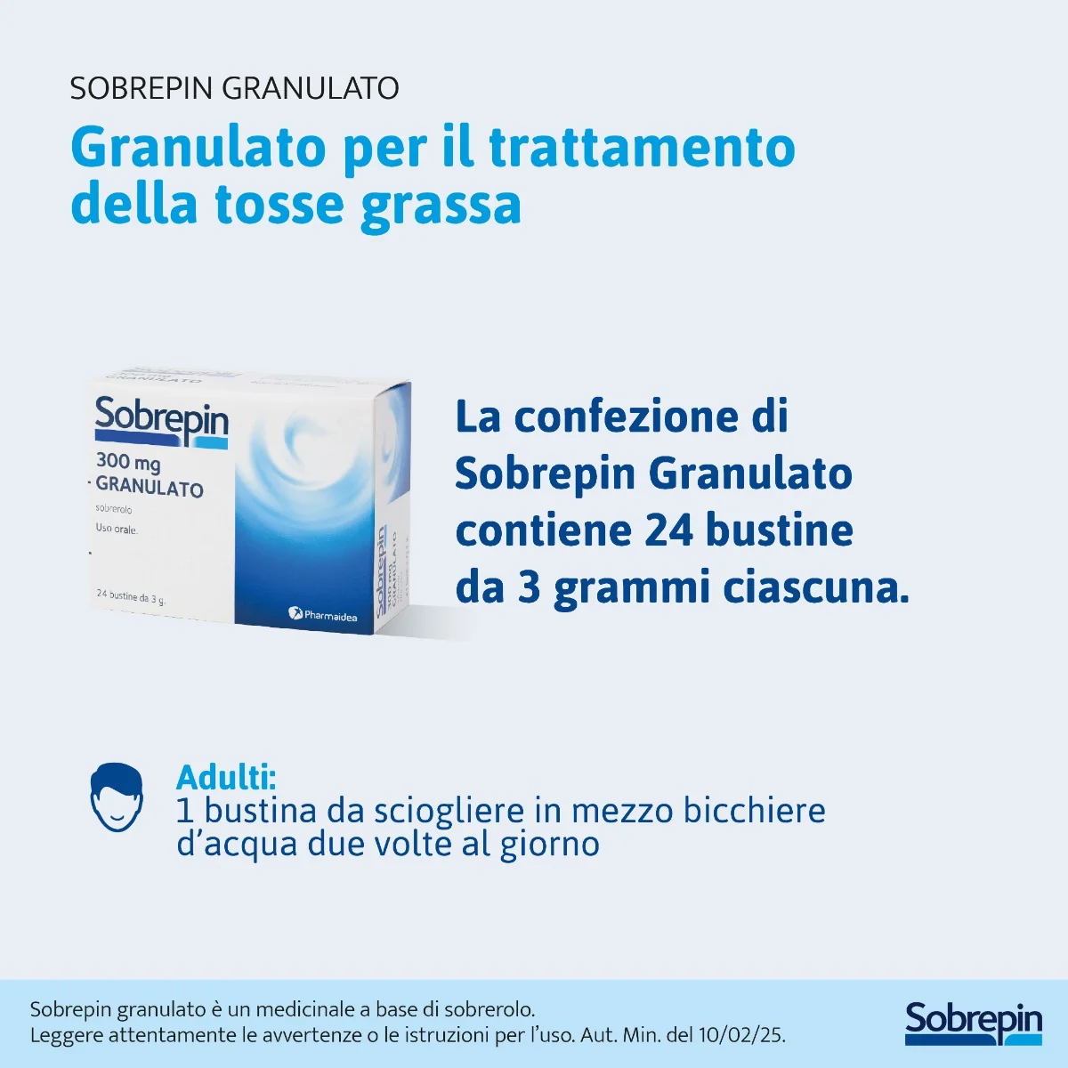 Sobrepin Granulato Mucolitico Tosse Grassa 24 Bustine 300 Mg Tosse