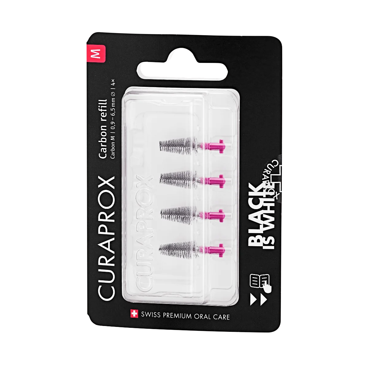 Curaprox Black Is White Carbon M Refill 4 pezzi Scovolino Interdentale