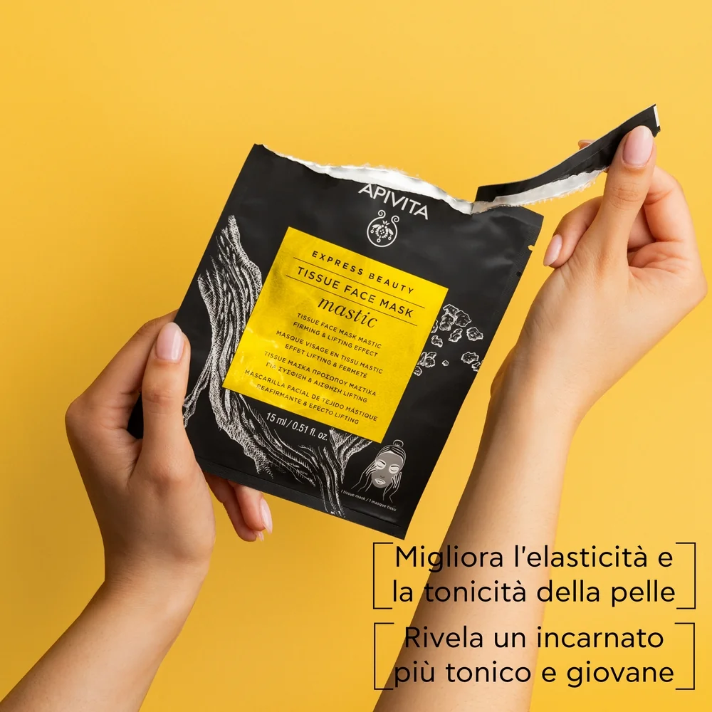 Apivita Express Sheet Mask Mastic/20 15 Ml Maschera In Tessuto Liftante e Rassodante