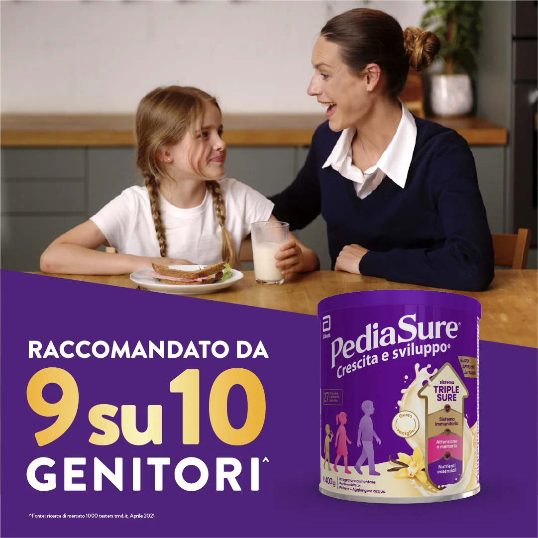 Pediasure Crescita E Sviluppo Integratore Multivitaminico Per Bambini 400g Gusto Vaniglia Integratore per la Crescita
