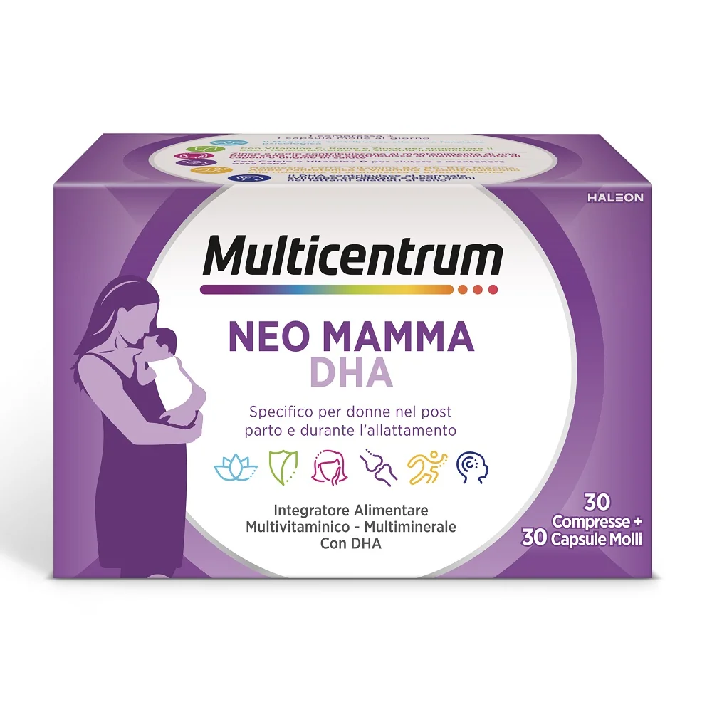 Multicentrum Neo Mamma DHA 30 + 30 Integratore Vitamine e Minerali