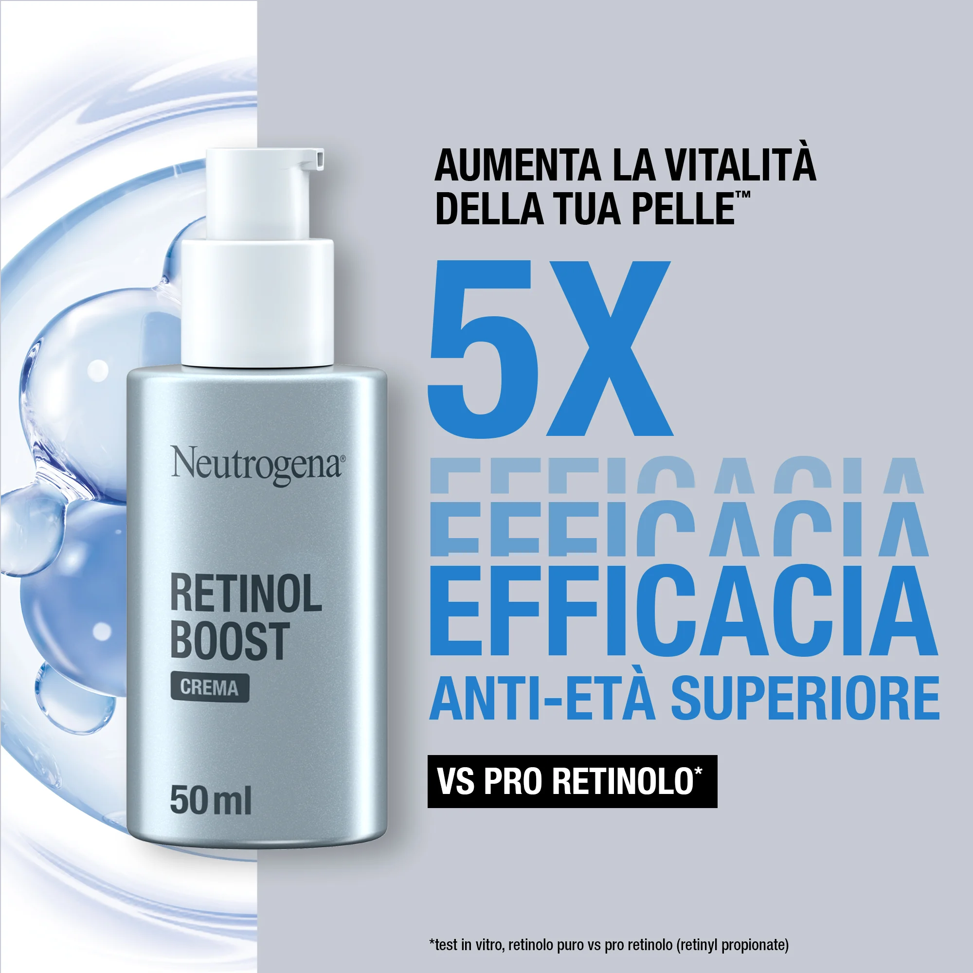 Neutrogena Retinol Boost Crema Viso 50 ml Crema viso antirughe con Retinolo Puro anti-età
