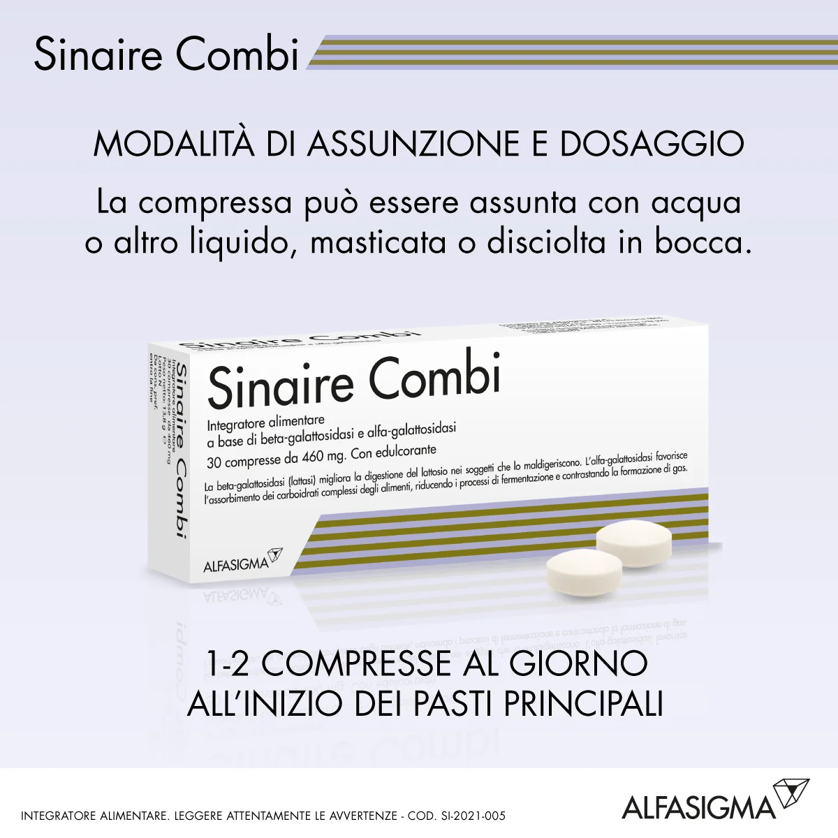 Sinaire Combi Integratore di Enzimi 30 Compresse Antifermentativo Intestinale