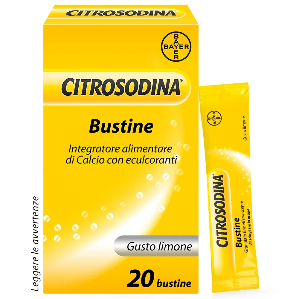 Citrosodina Effervescente con Calcio al Limone 20 Bustine Digestivo