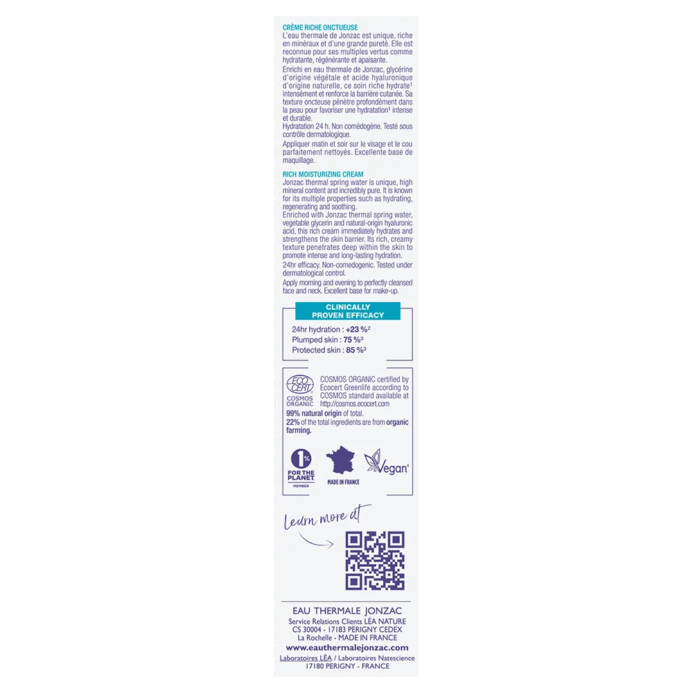 Eau Thermale Jonzac Rehydrate 50 ml Crema ricca Idratante