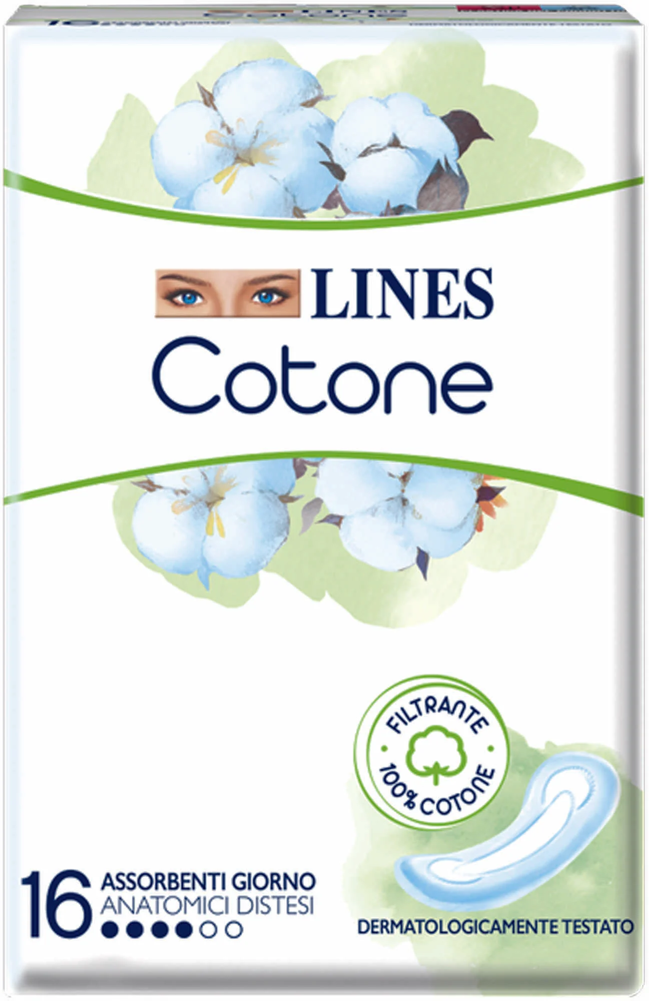 Lines Cotone Non Ultra Anatomici Distesi 16 Pezzi 100% cotone sulla pelle