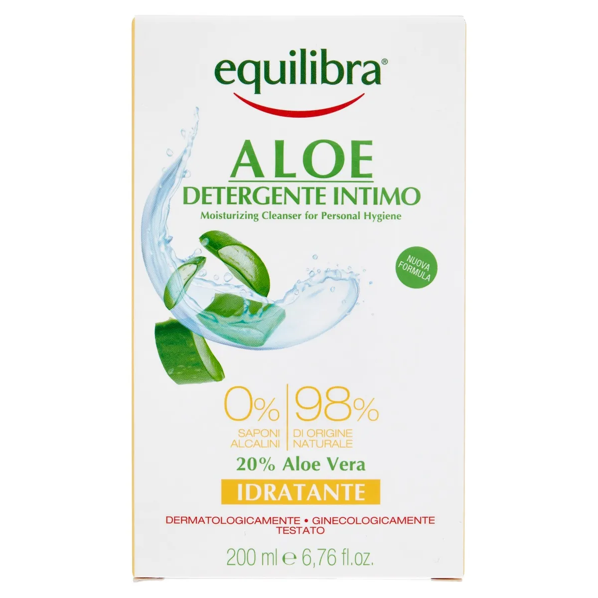 Equilibra Aloe Detergente Intimo Idratante 200 Ml Non Altera il Ph