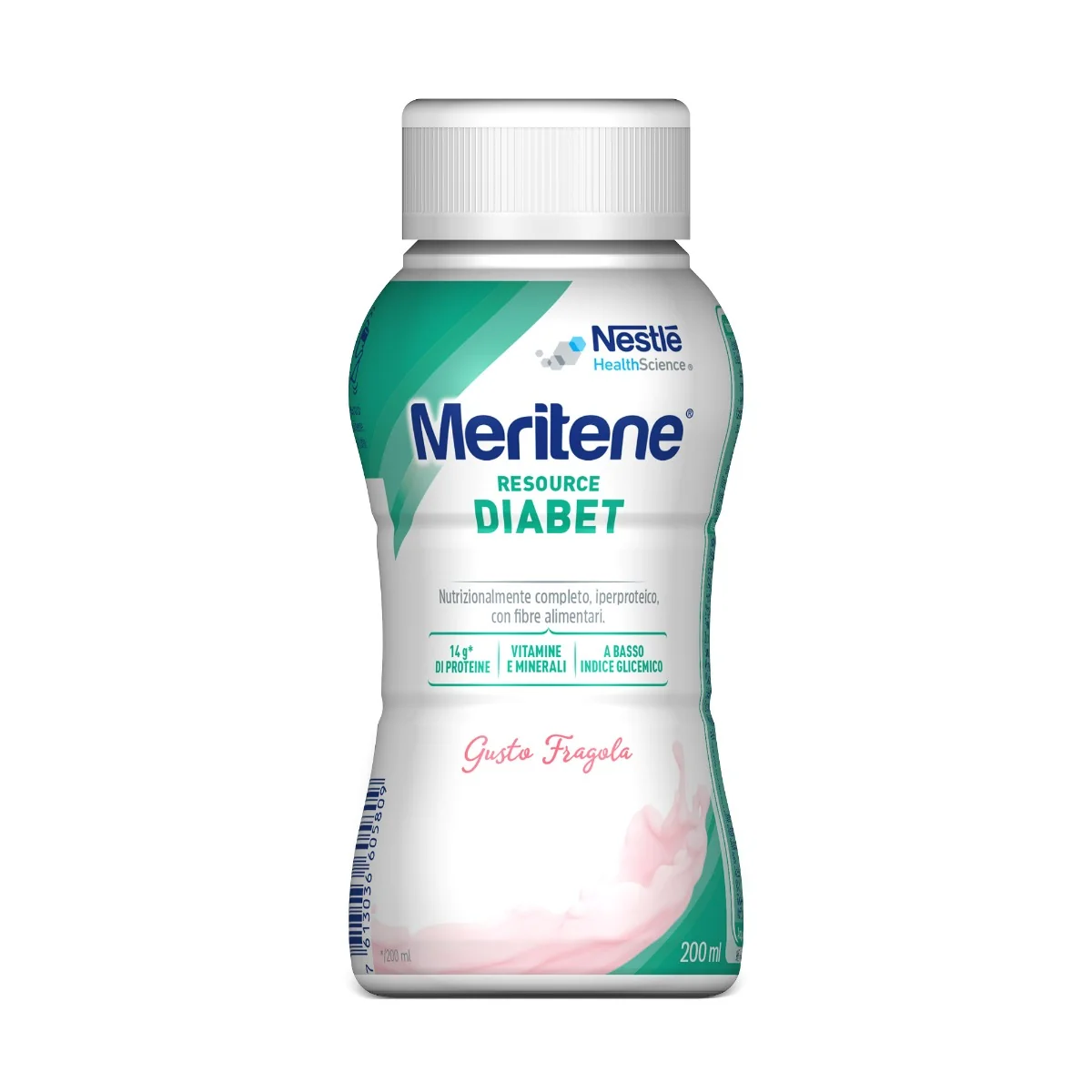 Resource Diabet Plus Fragola Alimento Dietetico Con Fibre 4x200 ml Bevanda dietetica