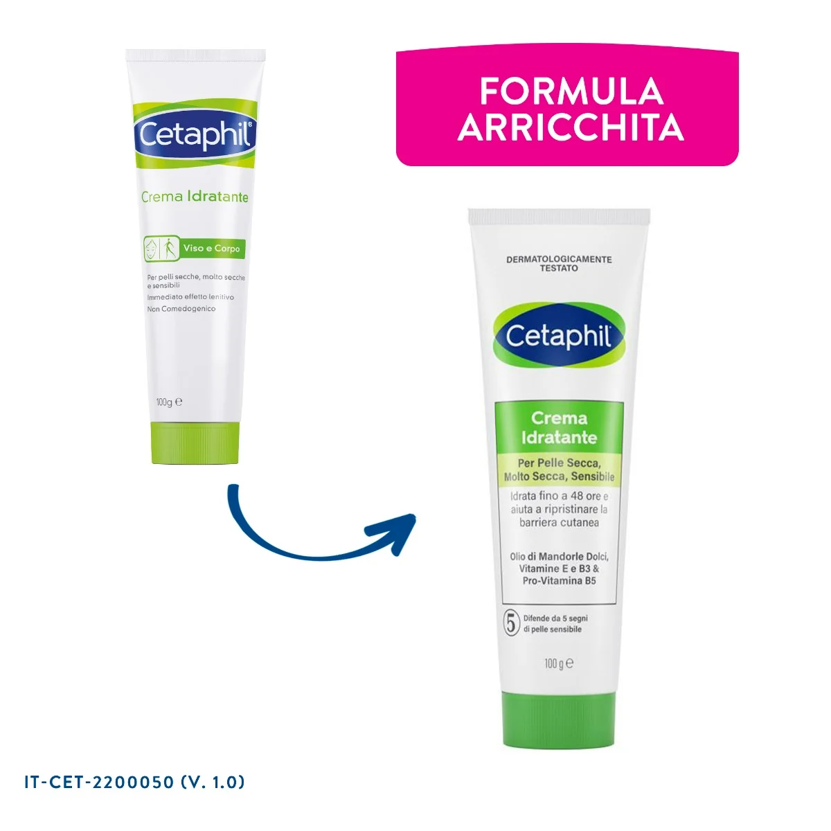 Cetaphil Crema Idratante 100 g Pelle Secca Viso e Corpo