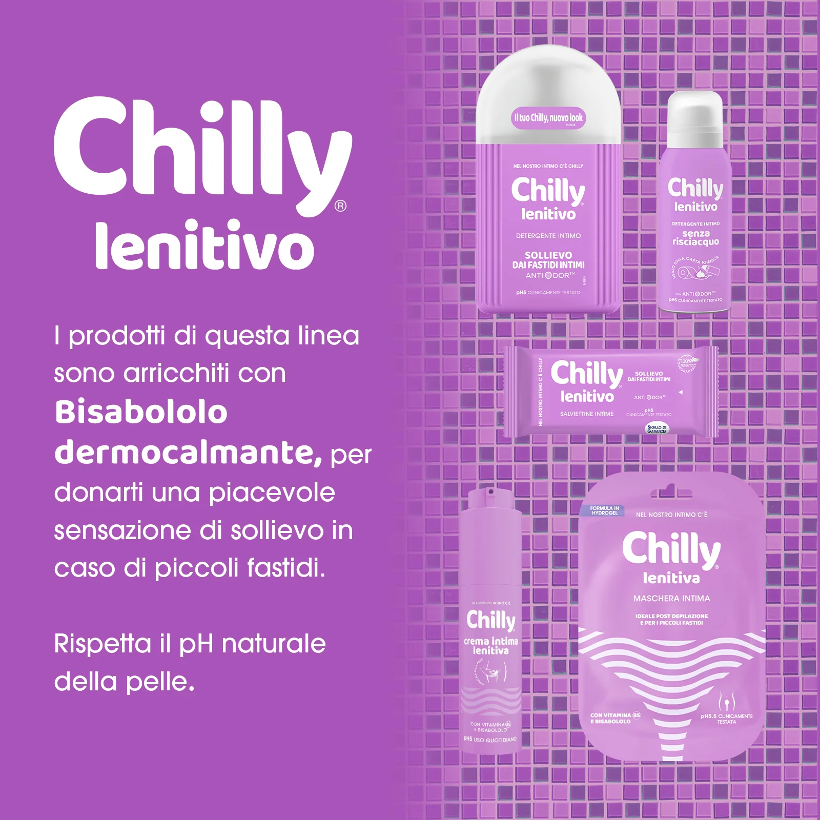 Chilly Salviettine Intime Lenitive Emollienti e protettive