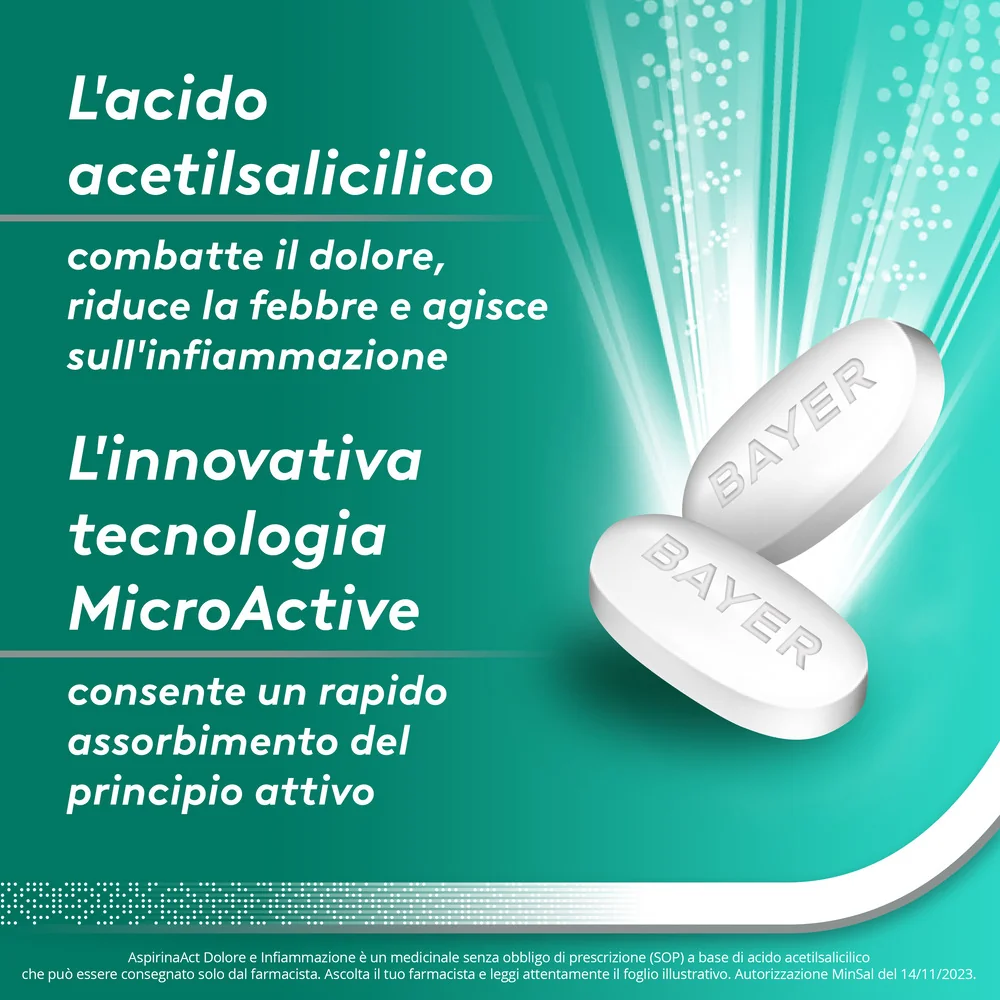 AspirinaAct Dolore e Infiammazione 12 Compresse Antidolorifico