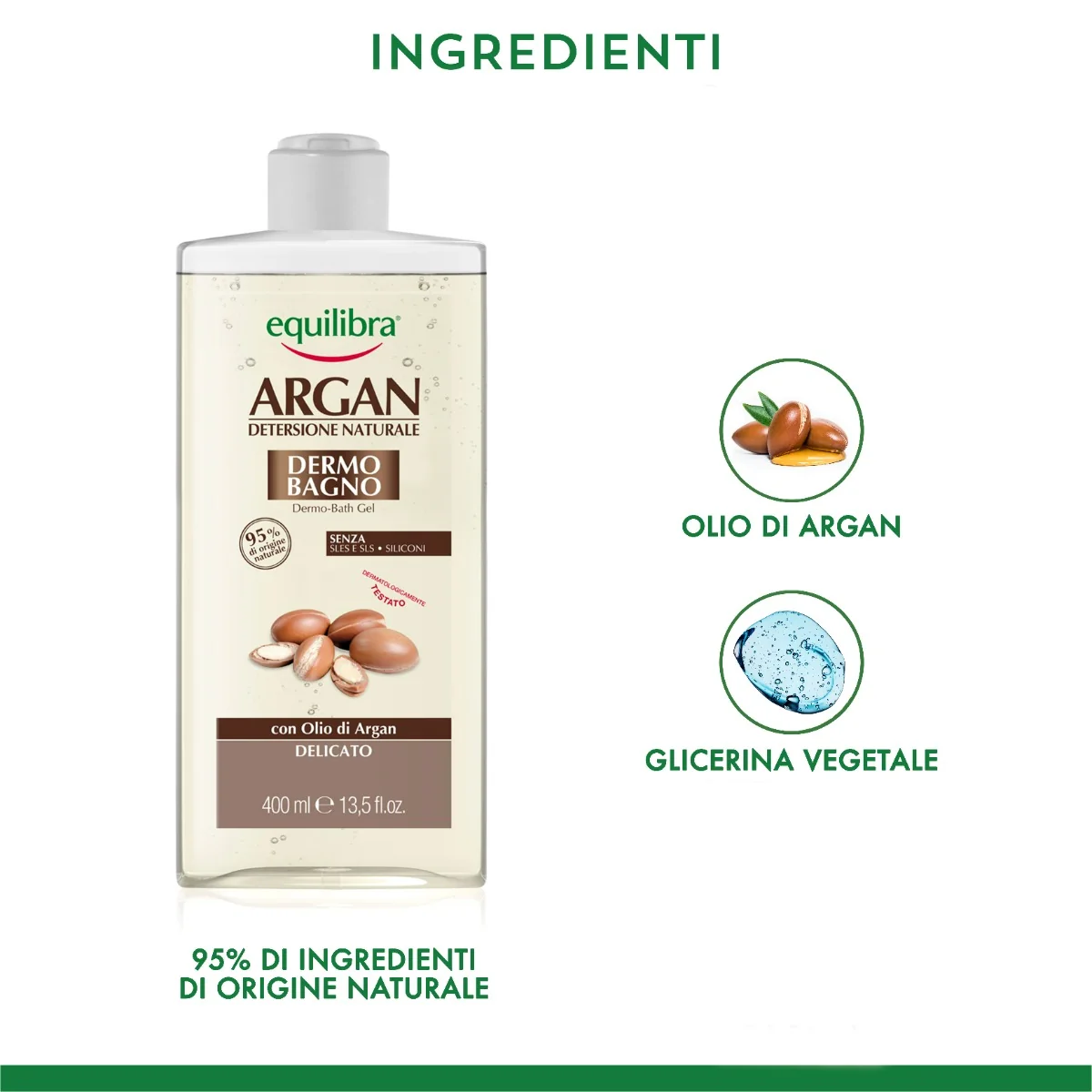 Equilibra Argan Dermo Bagno 400 Ml Igiene Quotidiana