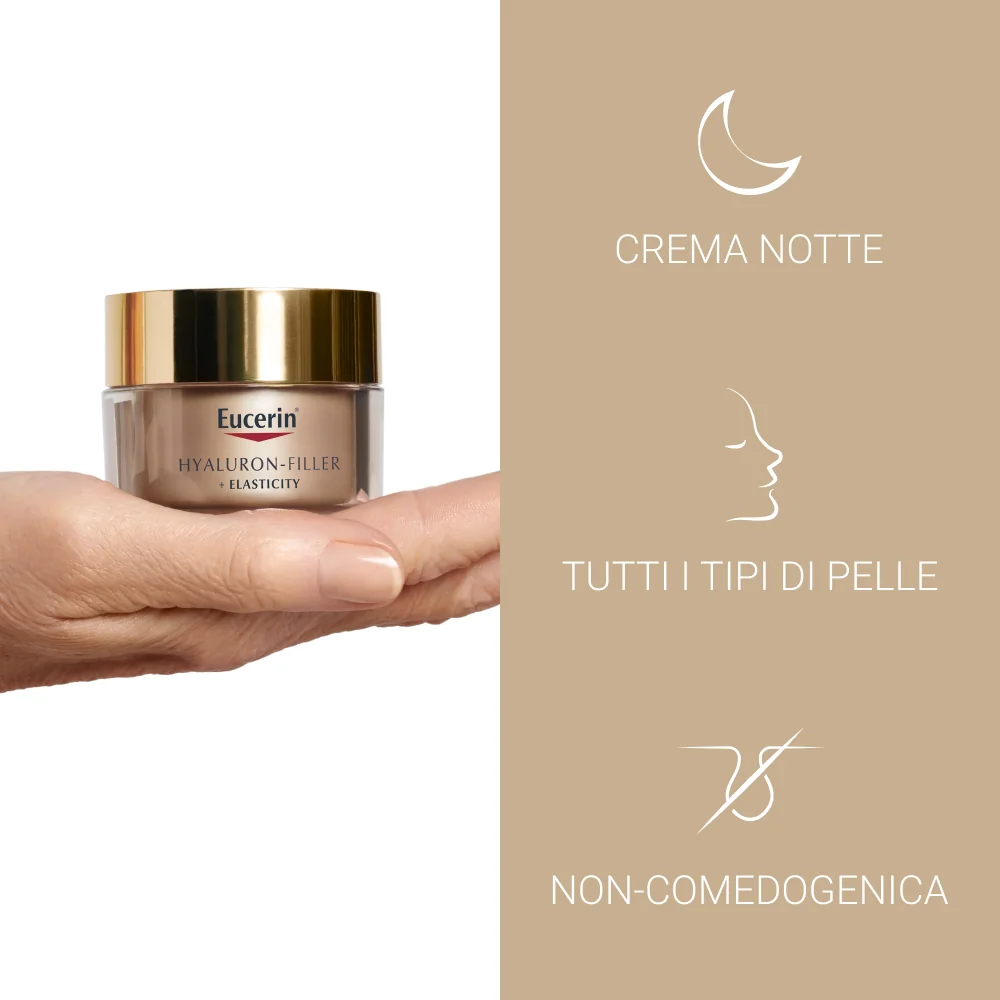 Eucerin Hyaluron-Filler+Elasticity Notte 50 ml Crema Viso Anti-età