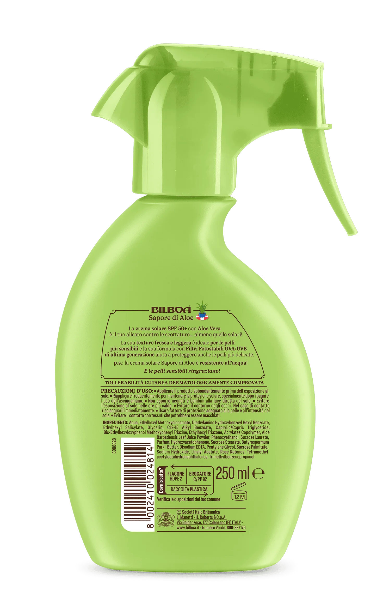 Bilboa Trigger Aloe Sensitive 50+ 250 Ml