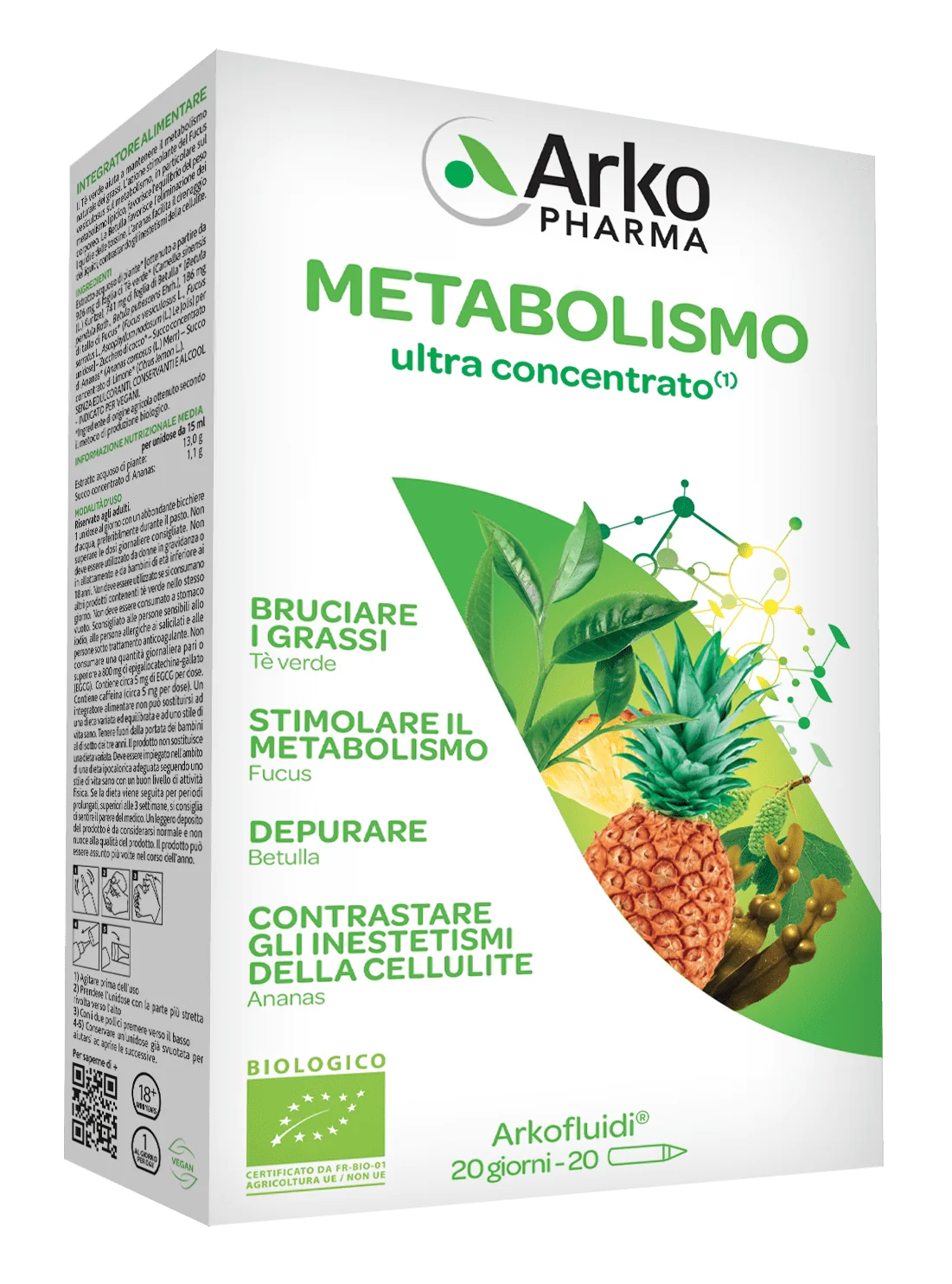 Arkopharma Metabolismo Bio 20 Flaconcini Equilibrio Peso Corporeo