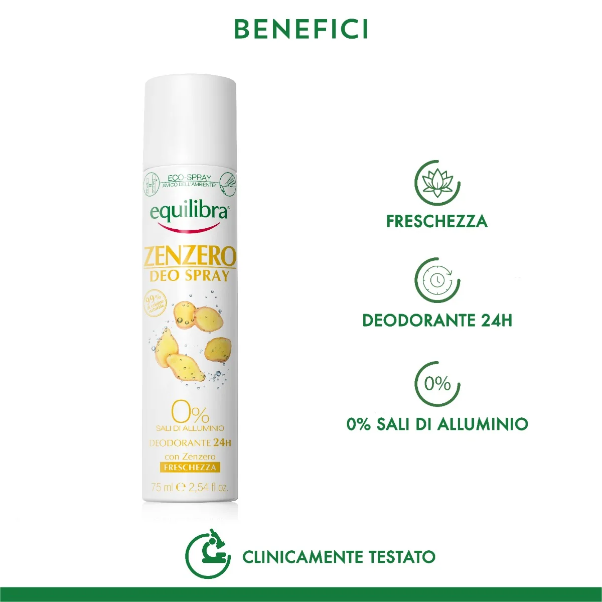 Equilibra Zenzero Deo Spray 75 Ml Deodorante