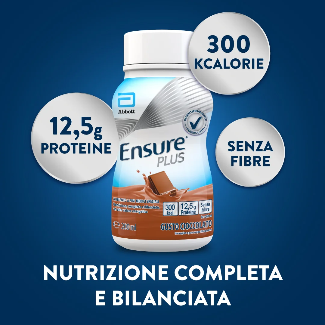 Abbott Ensure Plus Cioccolato 4 x 200 ml Integratore Ipercalorico