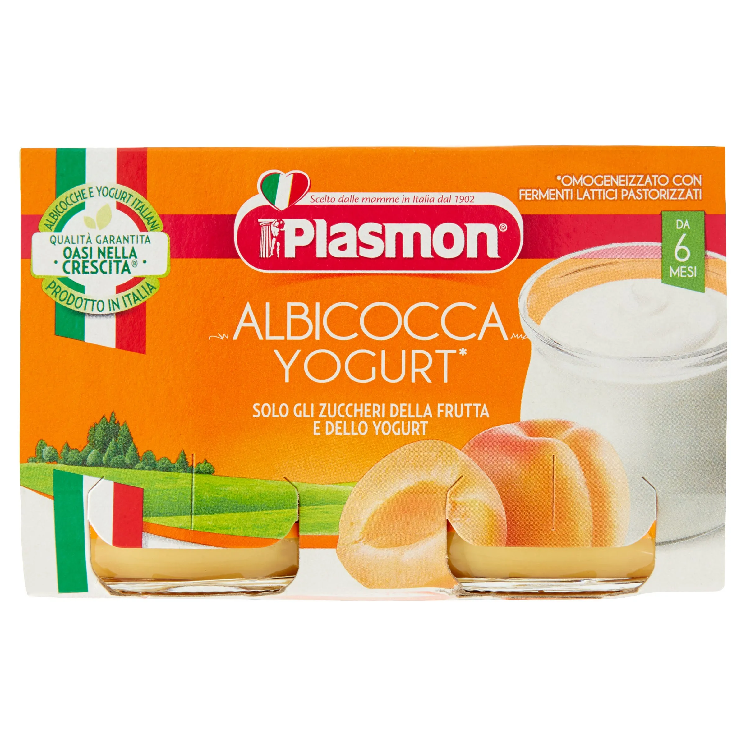 Plasmon Omogeneizzato Yogurt/Albicocca 120Gx2 Pezzi Alimento per Infanzia