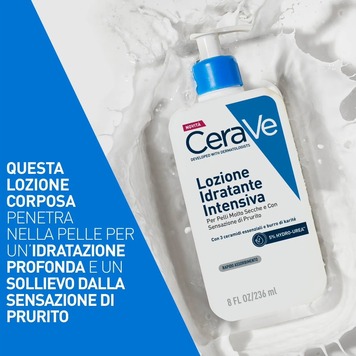 Cerave Lozione Idratante Intensiva 236 ml Idratazione per pelli molte secche e con sensazione di prurito.