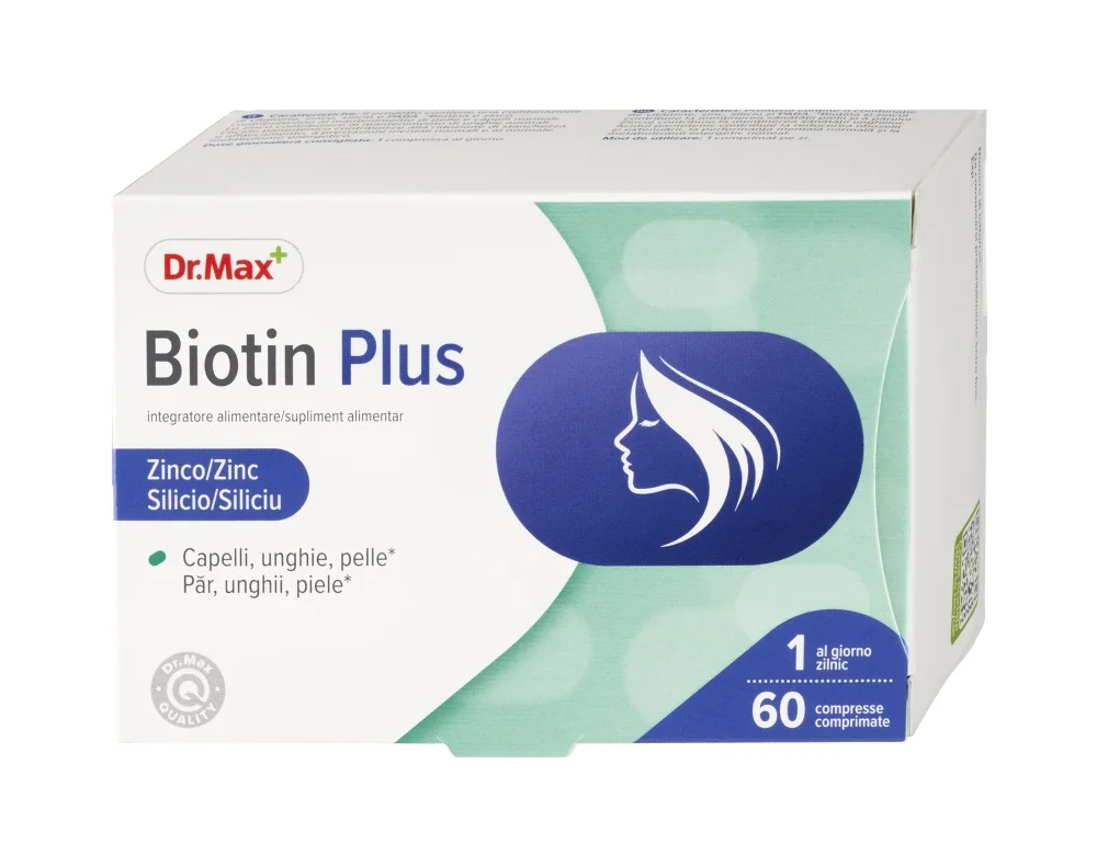 Dr. Max Biotina Plus 60 Compresse Per Capelli e Unghie