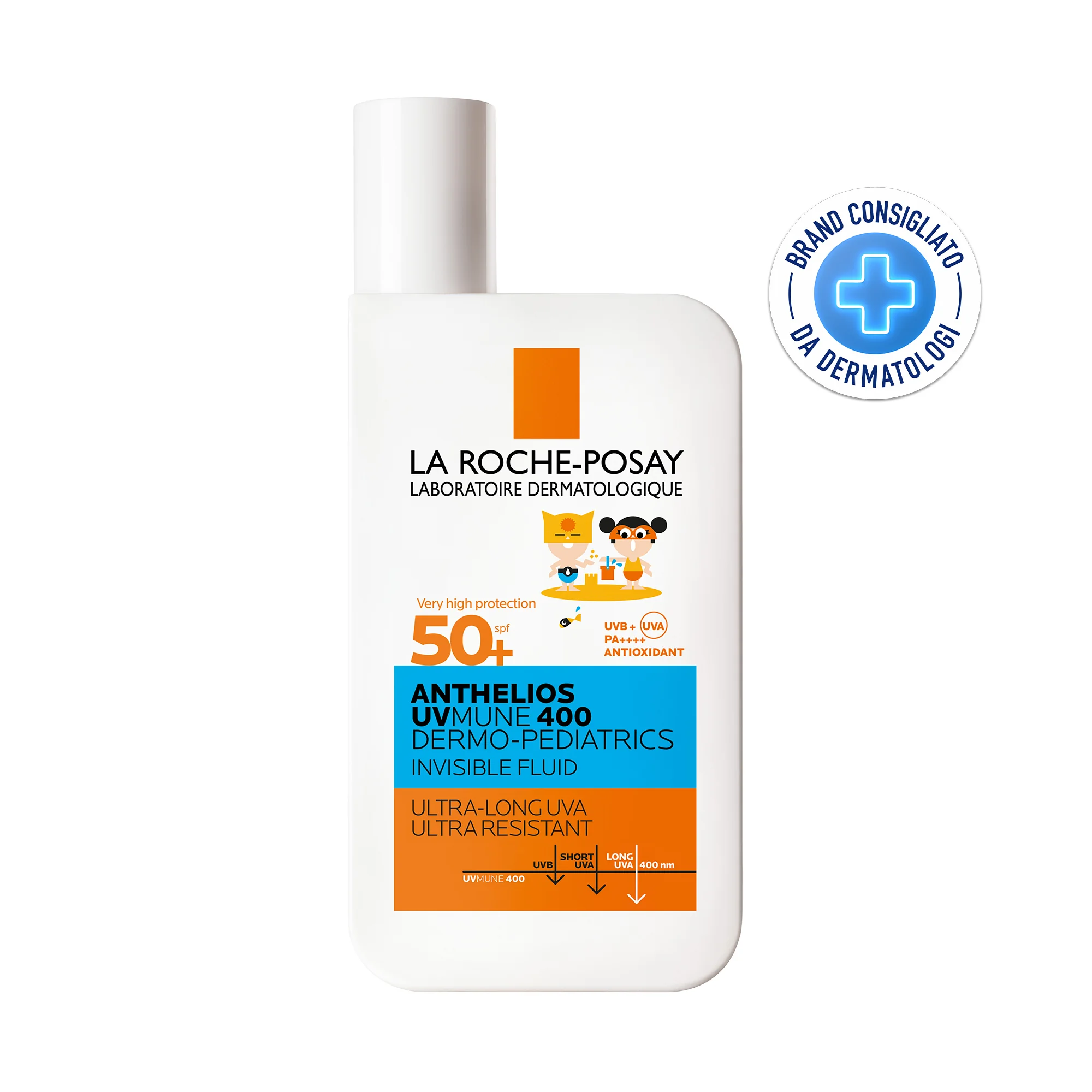 La Roche Posay Anthelios Fluido Uvmune Dp 50+ 50 ml Solare pediatrico per pelli fragili e a tendenza atopica