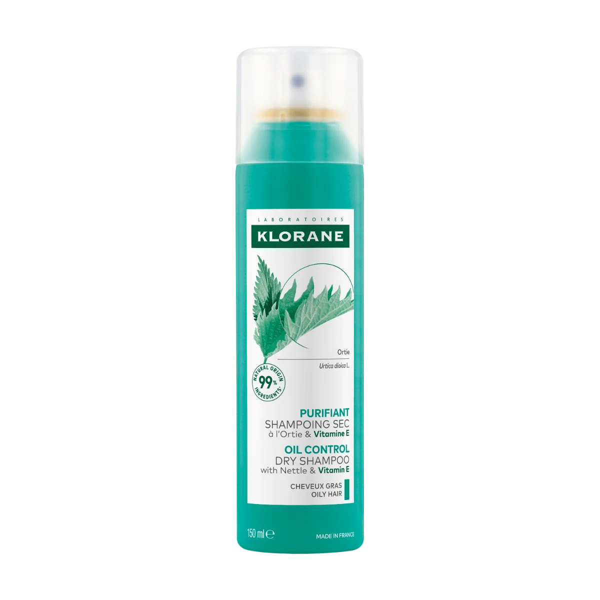 Klorane Shampoo Secco all'Ortica & Vitamina E 150 ml Capelli Grassi