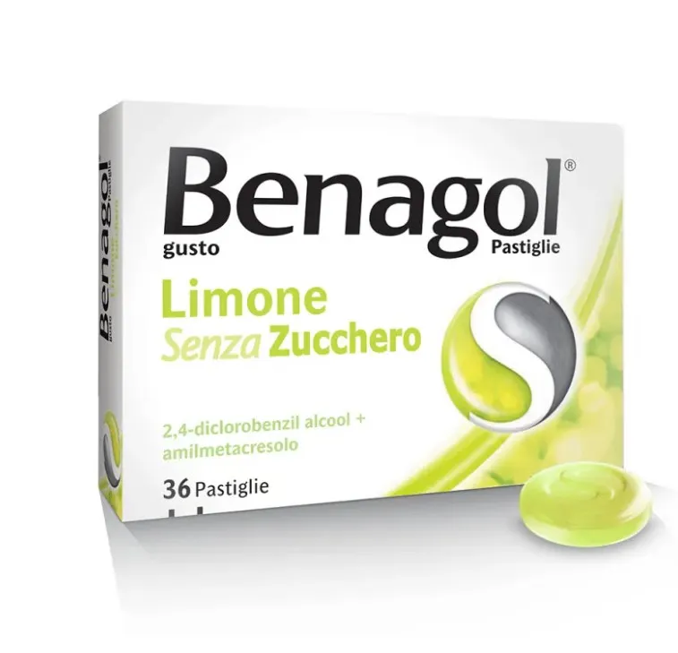 Benagol Limone Senza Zucchero 36 Pastiglie - Contro il Mal di Gola