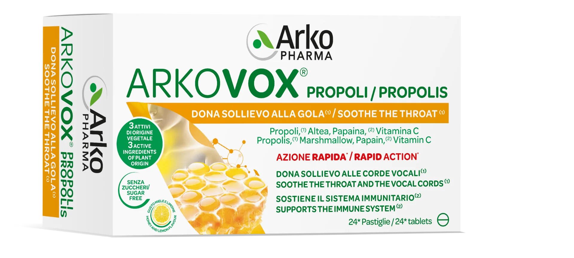 Arkopharma Arkovox Propoli Miele & Limone 24 Compresse Naso e Gola