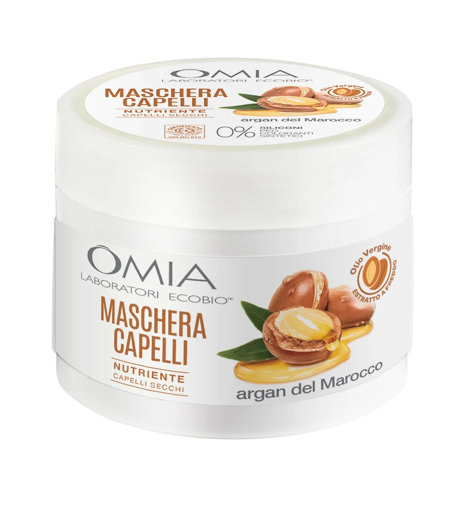 Omia Maschera Ristrutturante con Olio di Argan Bio 250 ml Capelli Sfibrati