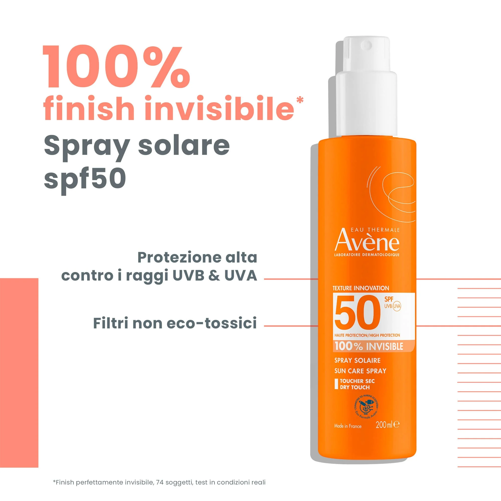 Eau Thermale Avène Spray Solare Protezione Alta SPF 50 200 ml Pelle Sensibile