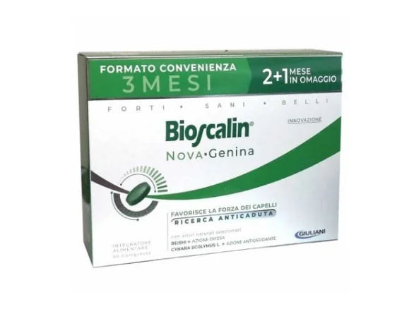 Bioscalin Nova Genina 90 Compresse 2+1 Mese di Trattamento Omaggio Favorisce la Forza dei Capelli