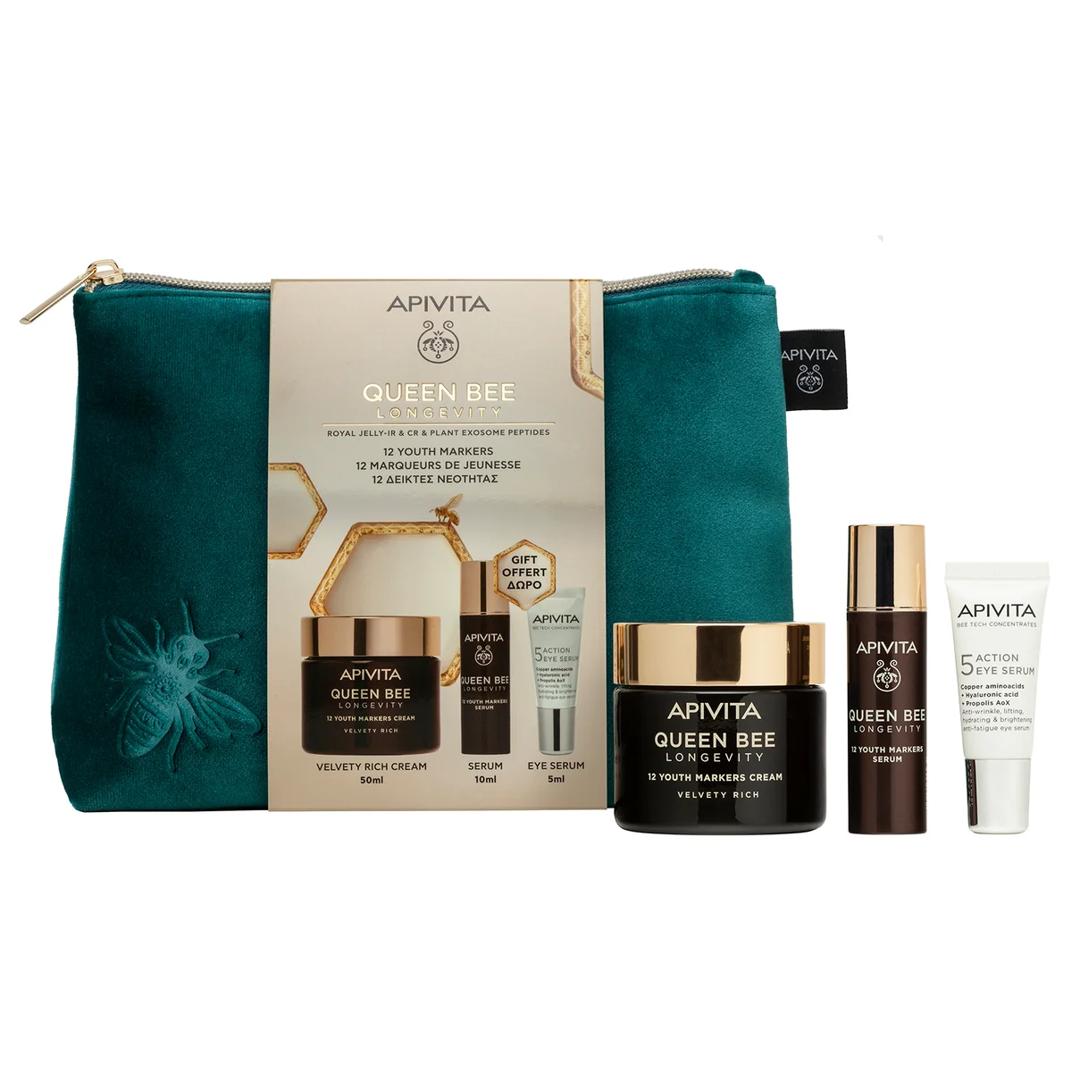 Apivita Pro Xm Queen Bee Rich Crema Routine 3 Pezzi