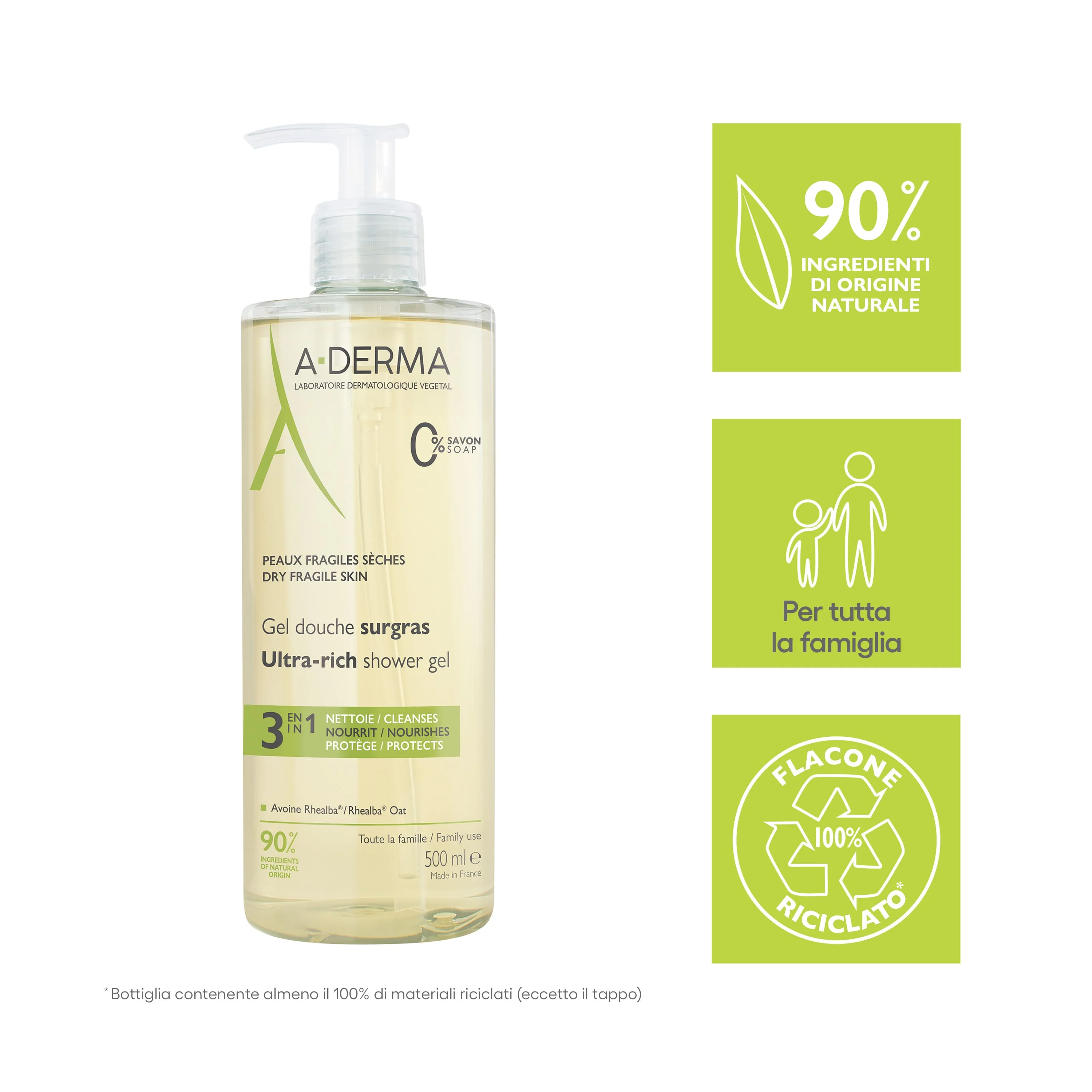 Les Indispensables Gel Doccia Surgras 500 Ml