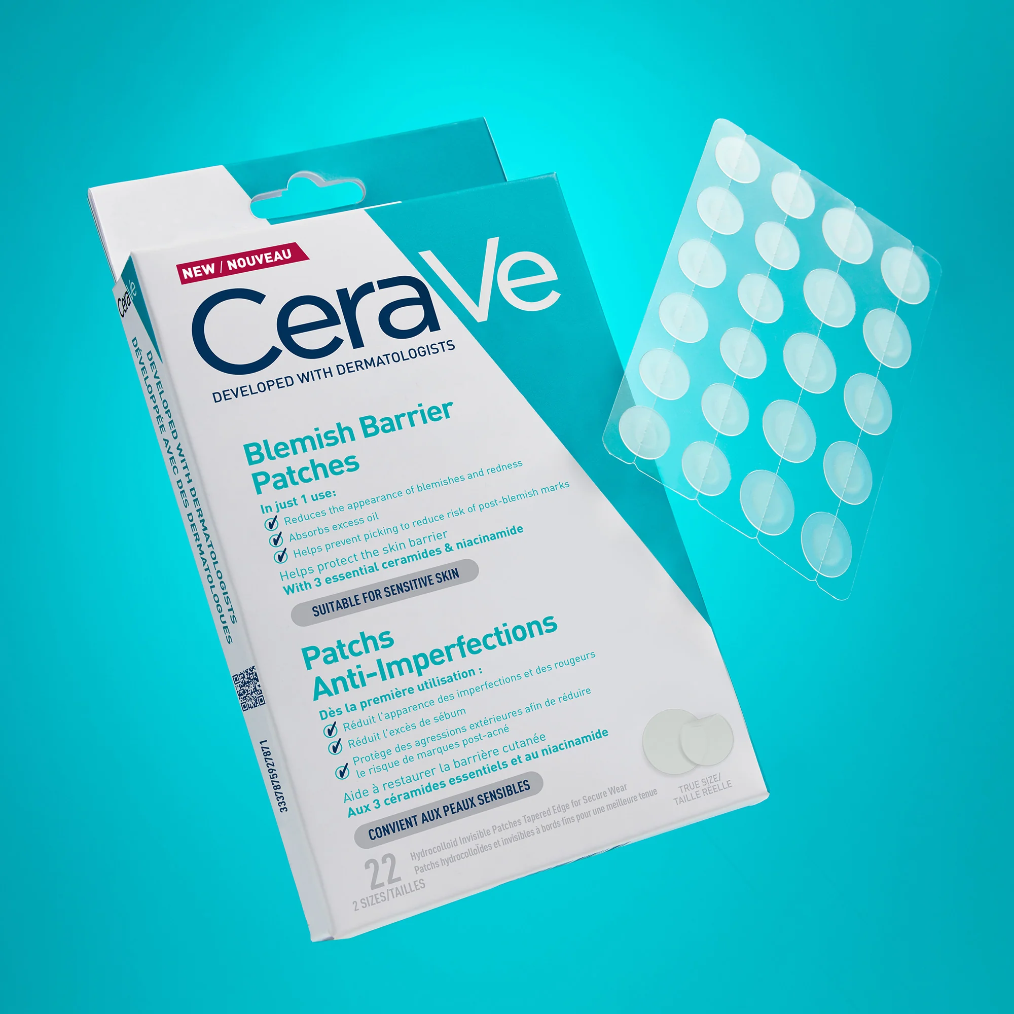 Cerave Patches per il Controllo delle Imperfezioni 22 Pezzi Trattamento Brufoli