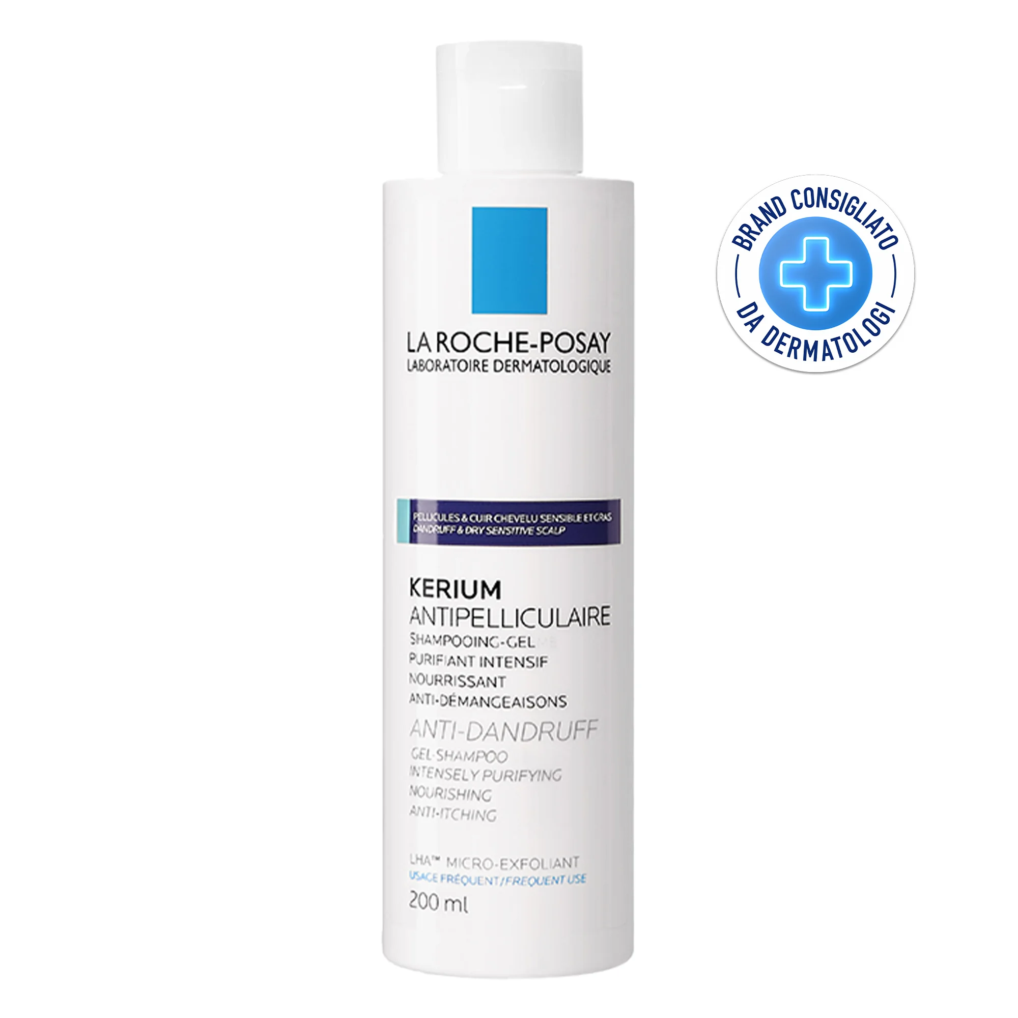 La Roche Posay Kerium Shampoo-Gel Antiforfora, 200 Ml Purificante