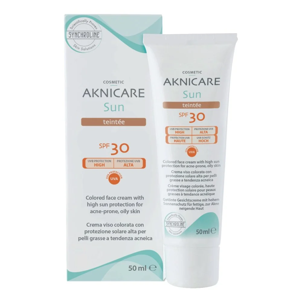 Aknicare Sun Spf 30 Crema Solare Pelle Grassa 50 ml Protezione solare pelli acneiche