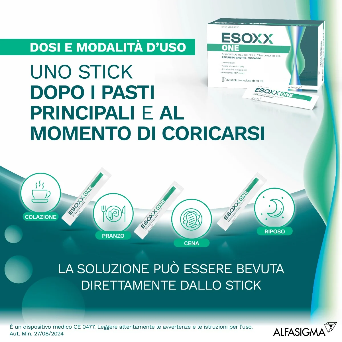 Esoxx One 20 Bustine Stick Orosolubili Anti-reflusso