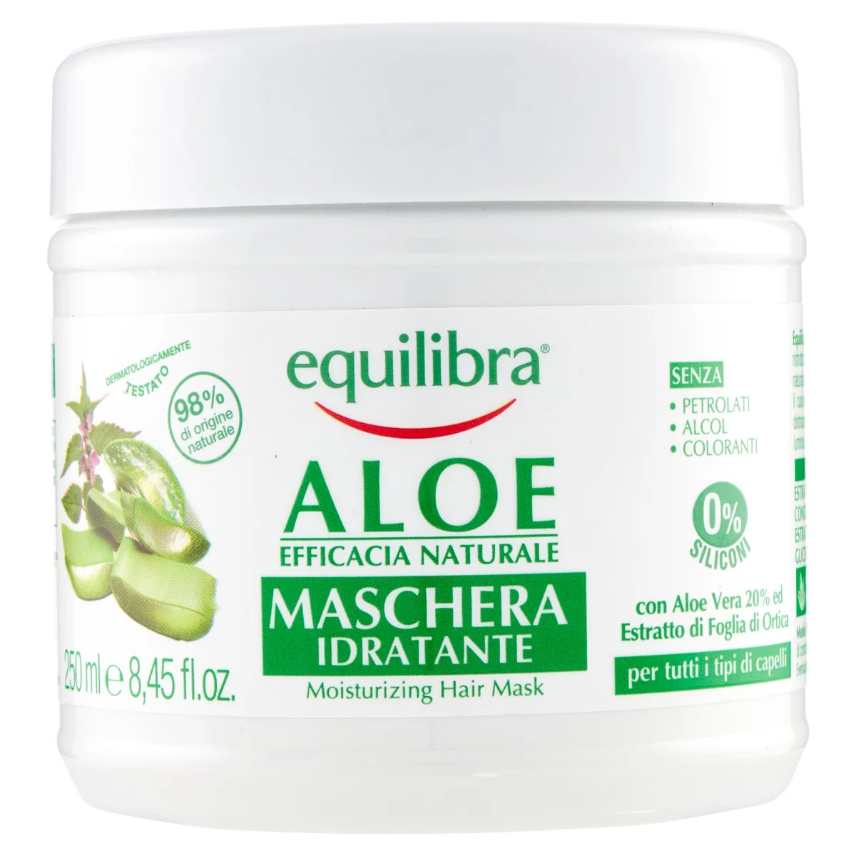 Equilibra Aloe Maschera Idratante 250 Ml Ristruttura i Capelli