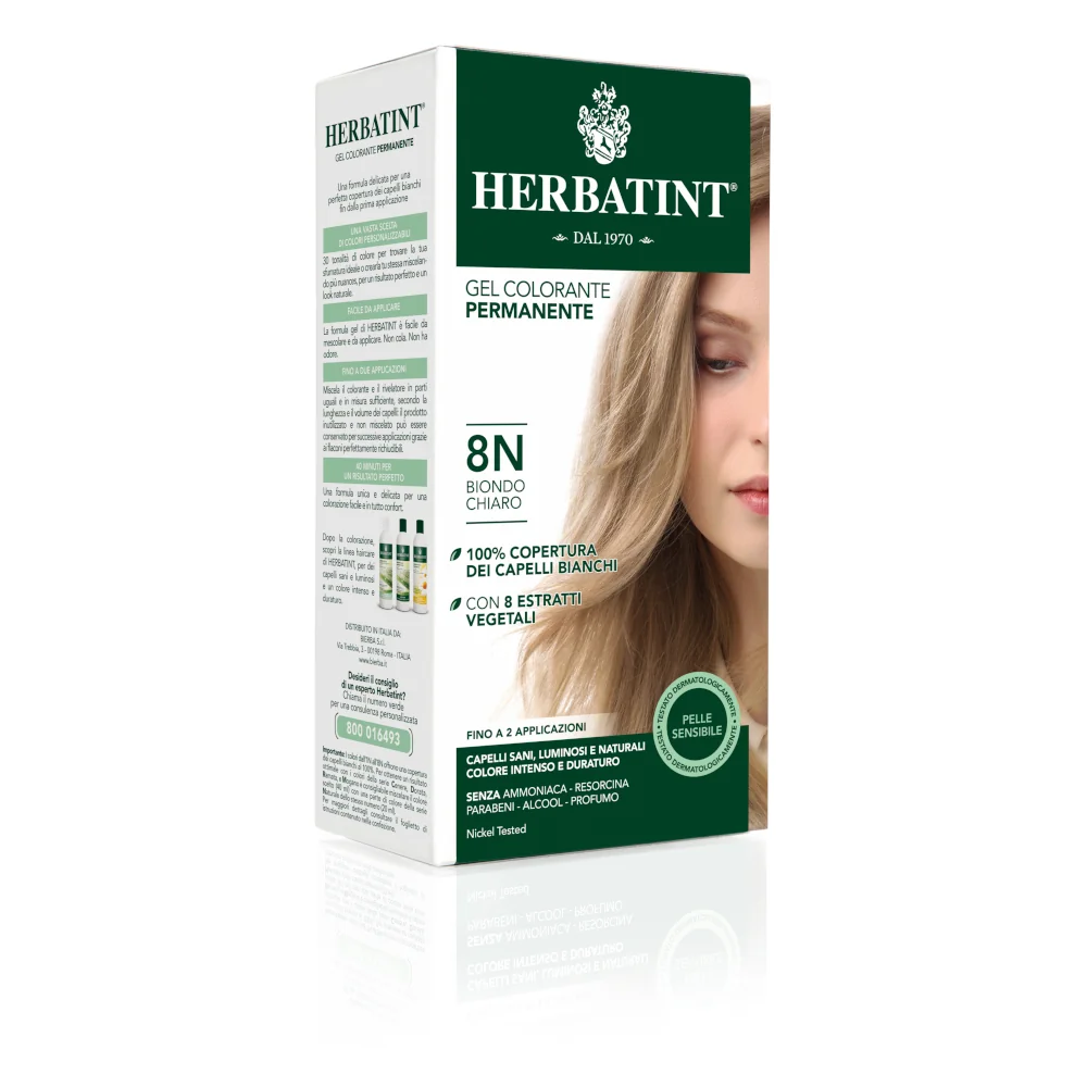 Herbatint Gel Permanente 8N Biondo Chiaro 150 ml Tintura Capelli