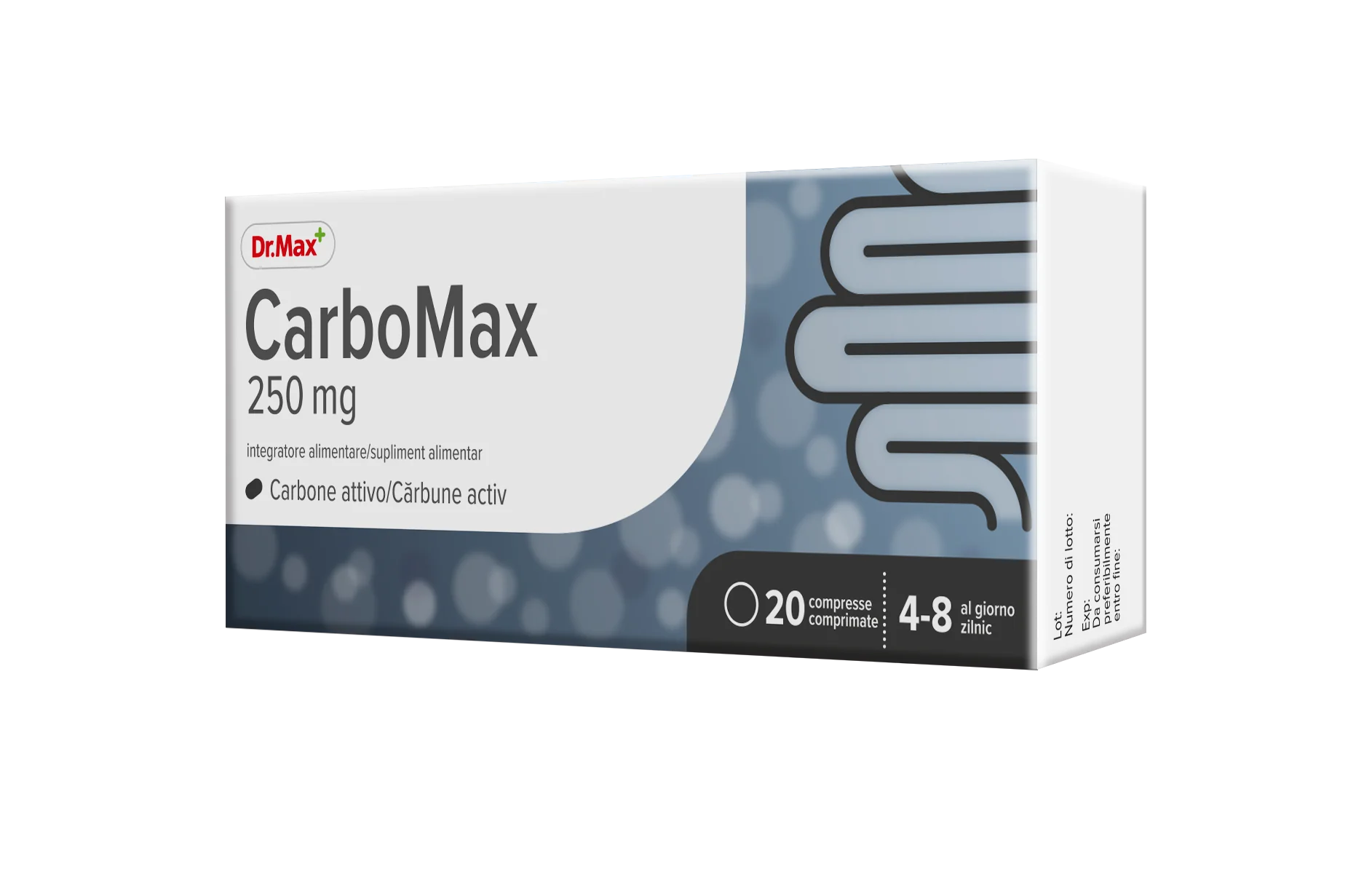 Dr. Max CarboMax 250Mg 20 Compresse Contro Gonfiore e Gas
